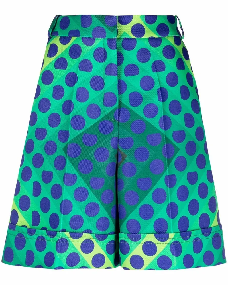 Paco Rabanne High-Waist-Shorts mit grafischem Print - Grün Grün