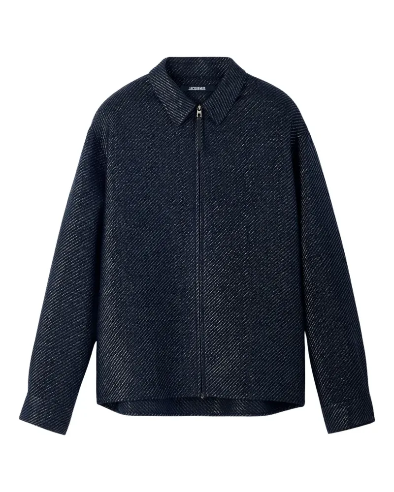 Jacquemus textured zip-front shirt jacket - Blau Blau