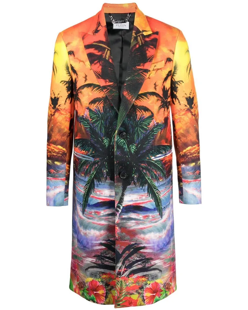 Philipp Plein Mantel mit Hawaii-Print - Orange Orange