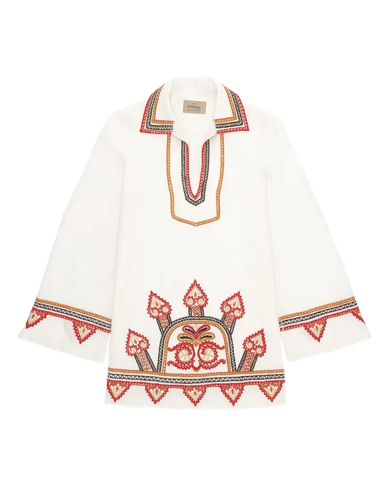 Fortela embroidered trapeze dress - Weiß Weiß