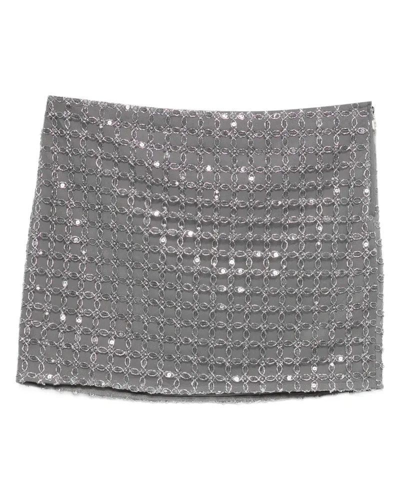 ROTATE Birger Christensen Minirock mit Perlen - Grau Grau