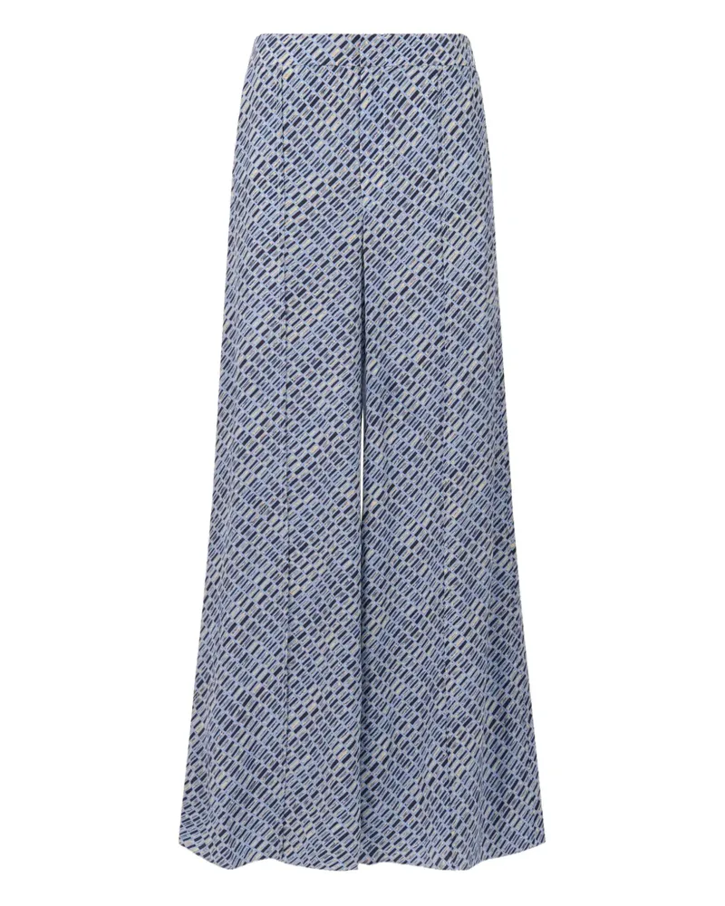 Marni printed silk trousers - Blau Blau