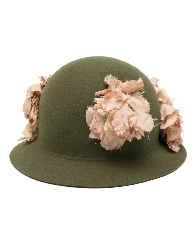 Comme des Garçons Hut mit Blumenverzierung - Grün Grün