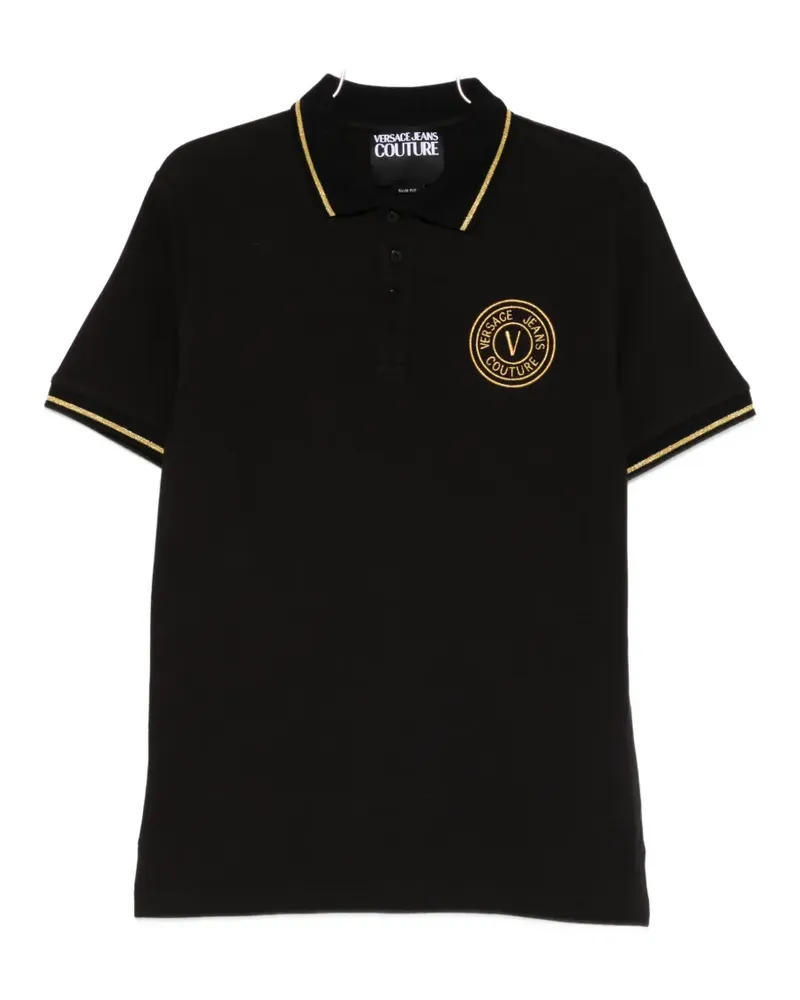 Versace Jeans logo-appliqué polo shirt - Schwarz Schwarz