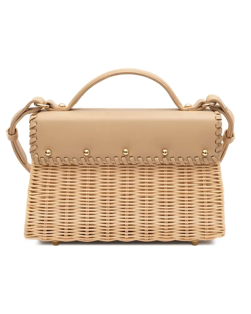 ISLA Gewebte Schultertasche mit Henkel - Nude Nude