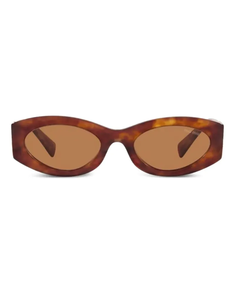 Miu Miu Sonnenbrille mit ovalem Gestell - Braun Braun