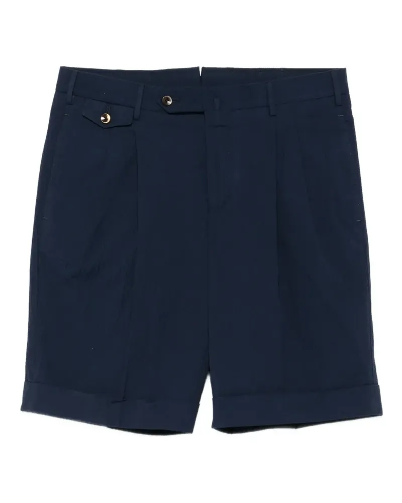 PT TORINO pleated-detail turn-up shorts - Blau Blau