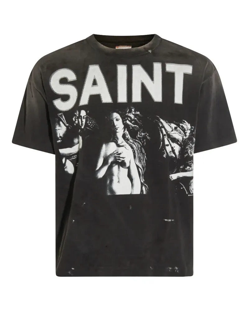 SAINT MXXXXXX T-Shirt mit grafischem Print - Schwarz Schwarz