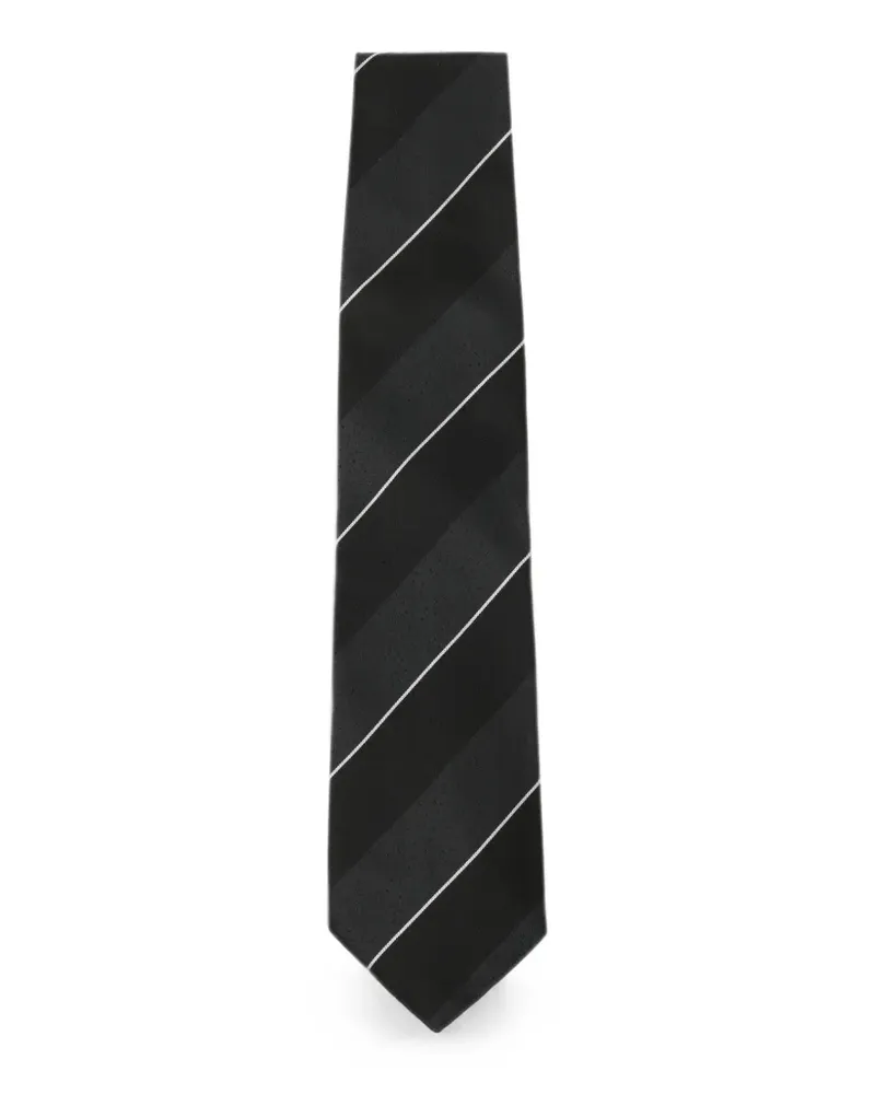 Junya Watanabe diagonal-stripe silk tie - Schwarz Schwarz