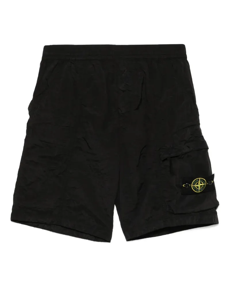 Stone Island Joggingshorts mit Kompass-Patch - Schwarz Schwarz