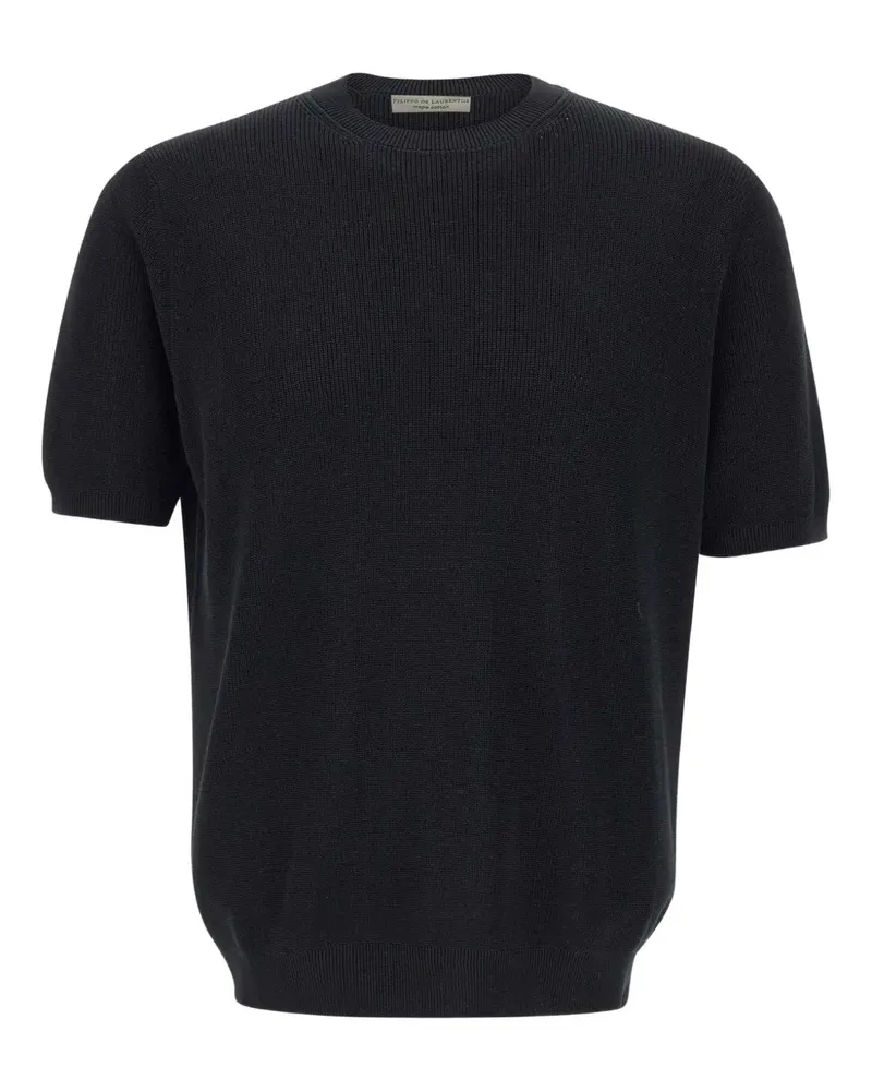 Filippo de Laurentiis Geripptes T-Shirt - Schwarz Schwarz