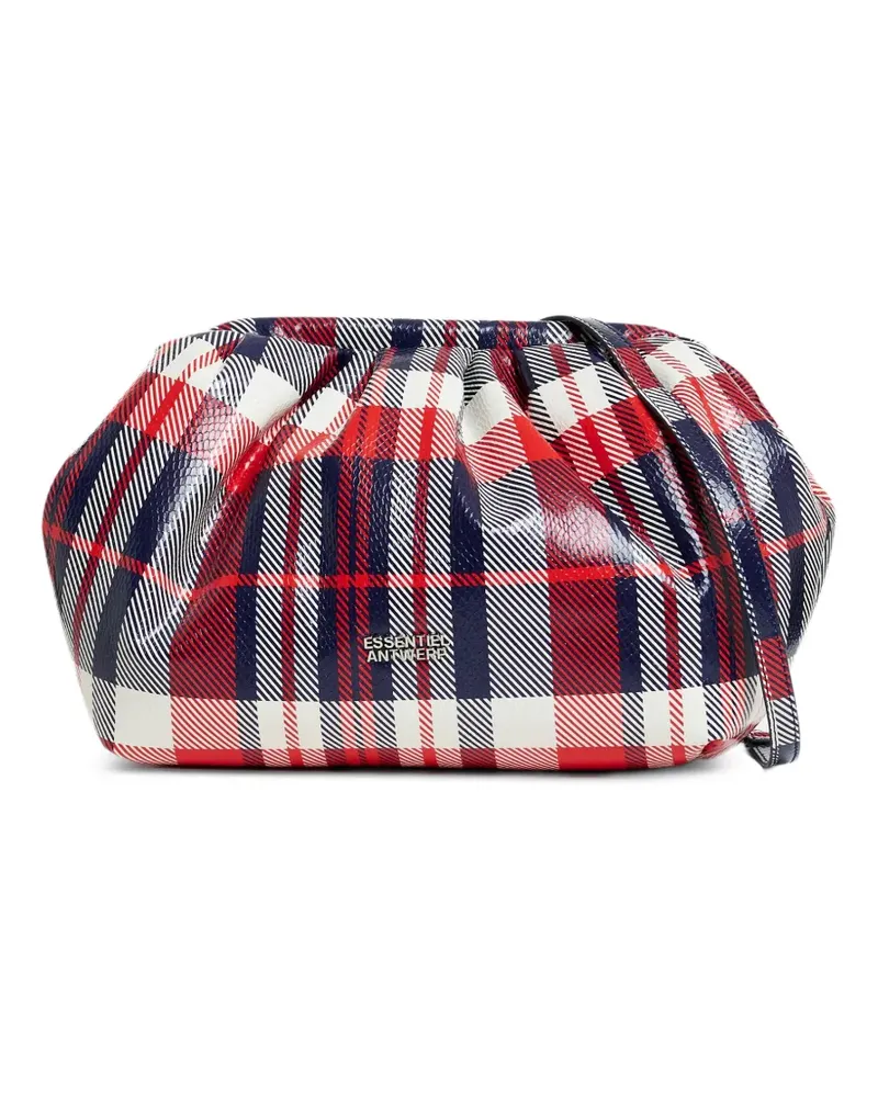 Essentiel Kennie Schultertasche mit Karomuster - Rot Rot