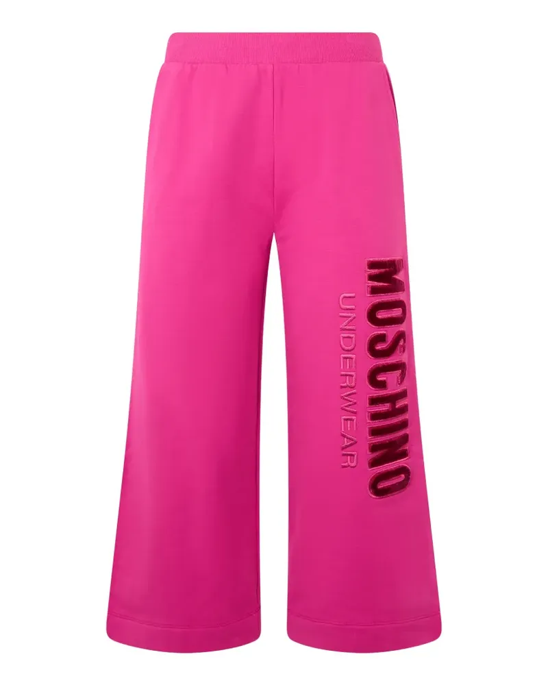 Moschino logo-print wide-leg track pants - Rosa Rosa