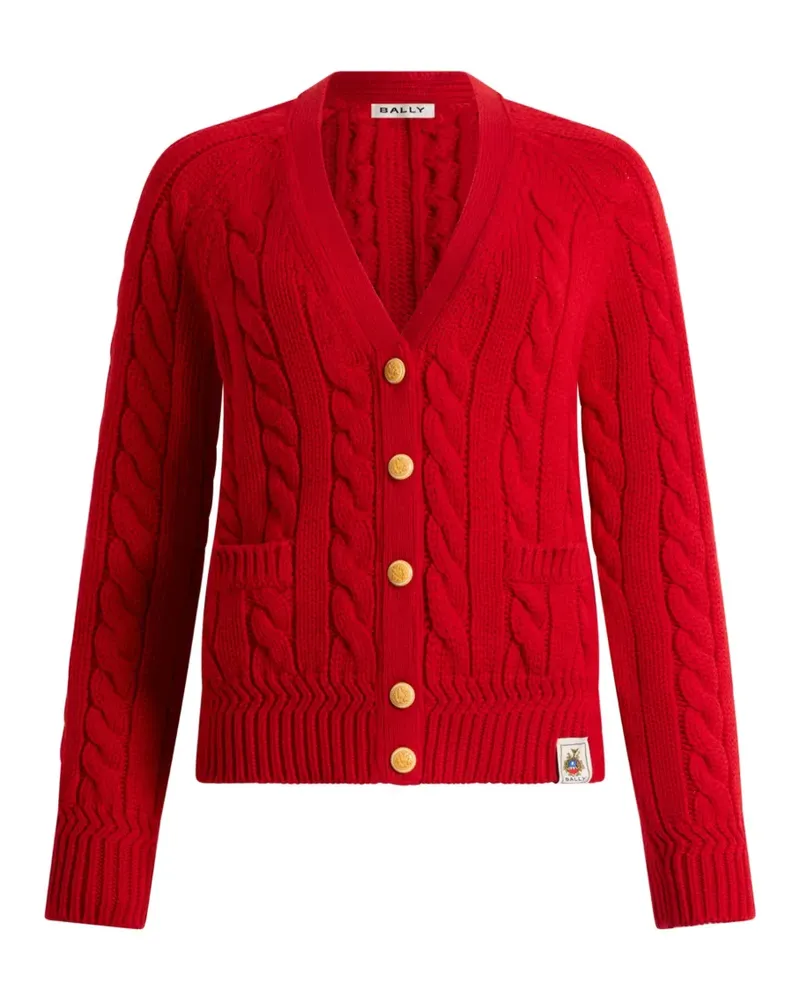 Bally Cardigan mit Zopfmuster - Rot Rot