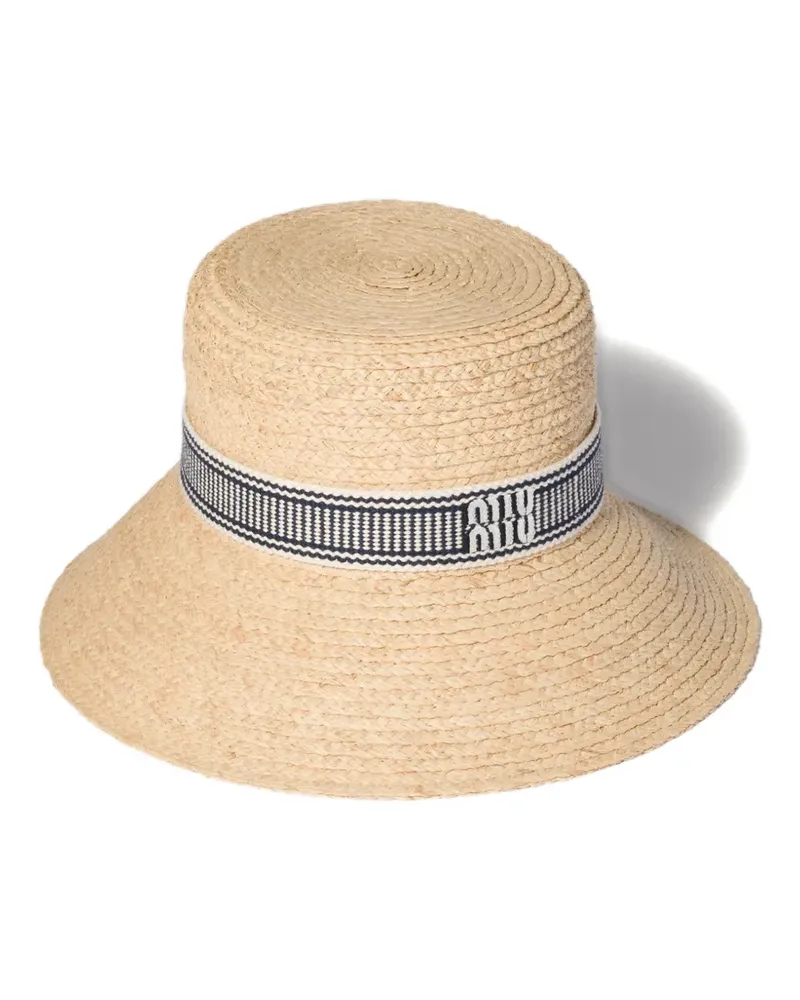 Miu Miu Hut aus Bast - Nude Nude