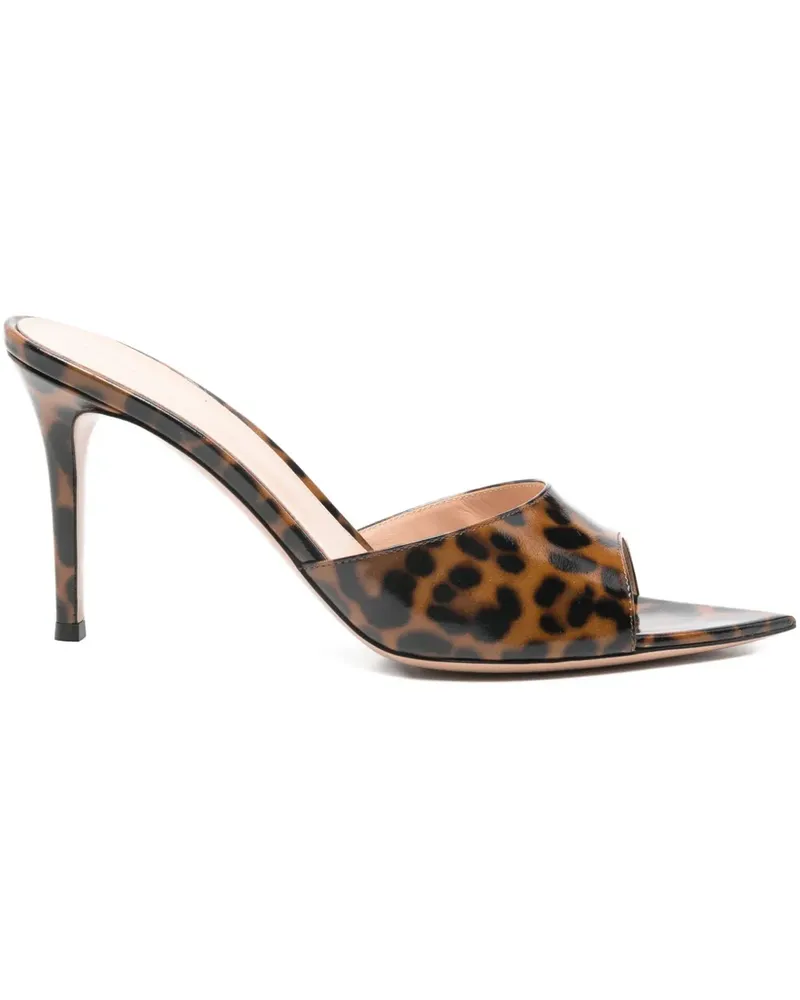 Gianvito Rossi 85mm Elle leather heeled sandals - Braun Braun
