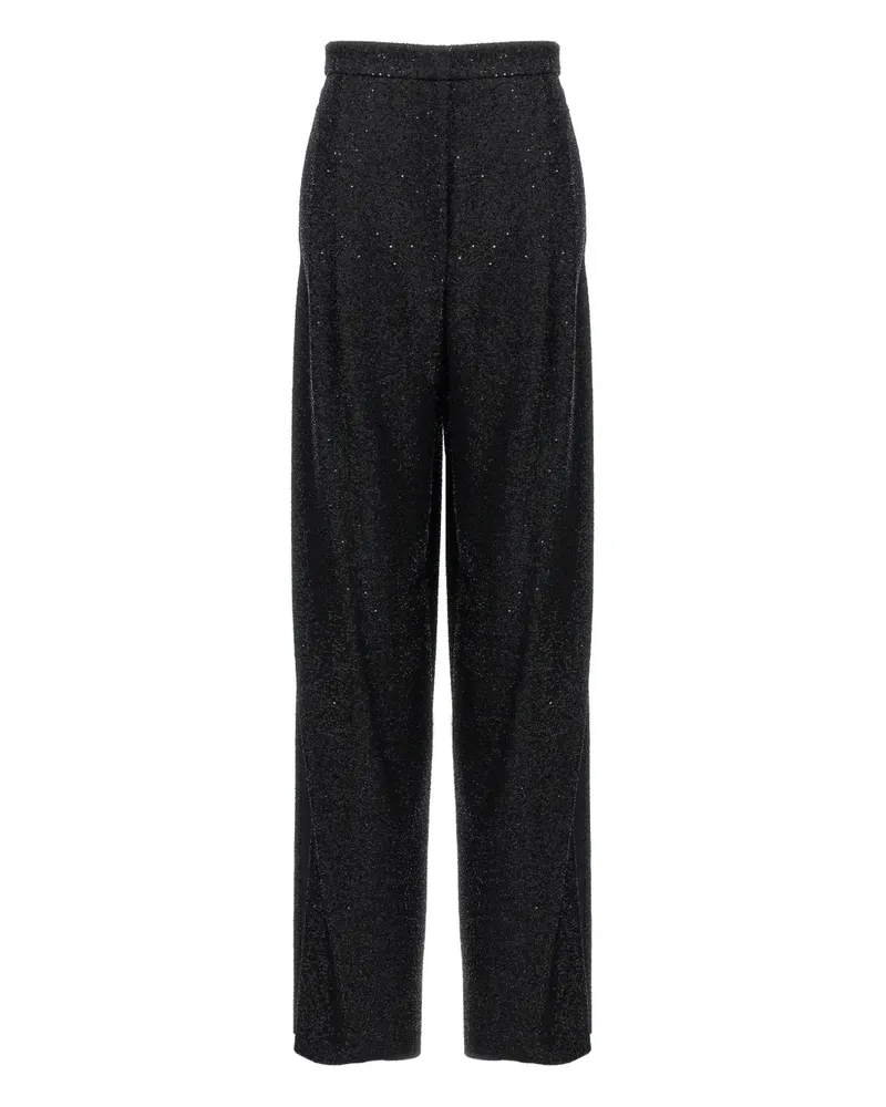 Max Mara Hose mit Pailletten - Schwarz Schwarz