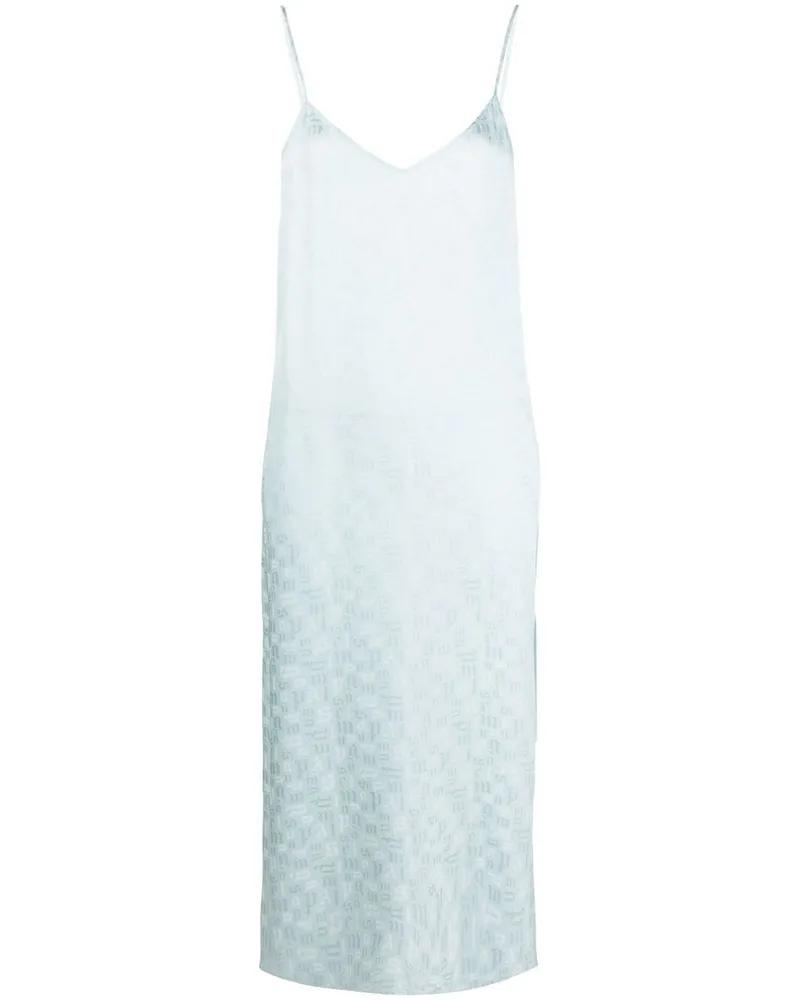 Palm Angels Kleid mit Monogramm-Print - Blau Blau