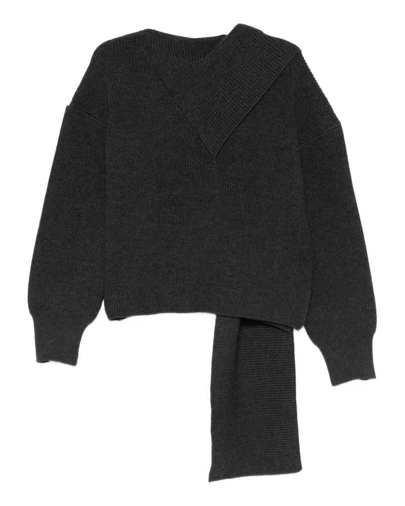 Erika Cavallini Pullover mit Schaldetail - Grau Grau