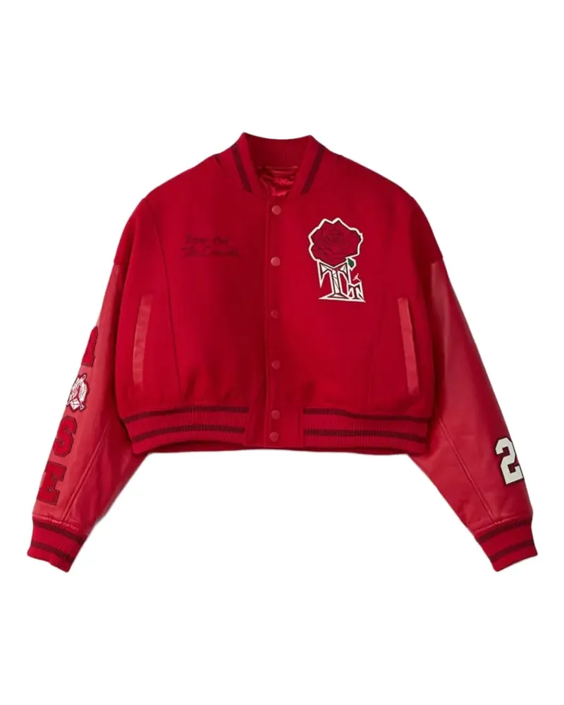 Jordan x Teyana Taylor Bomberjacke mit Rosen-Patch - Rot Rot