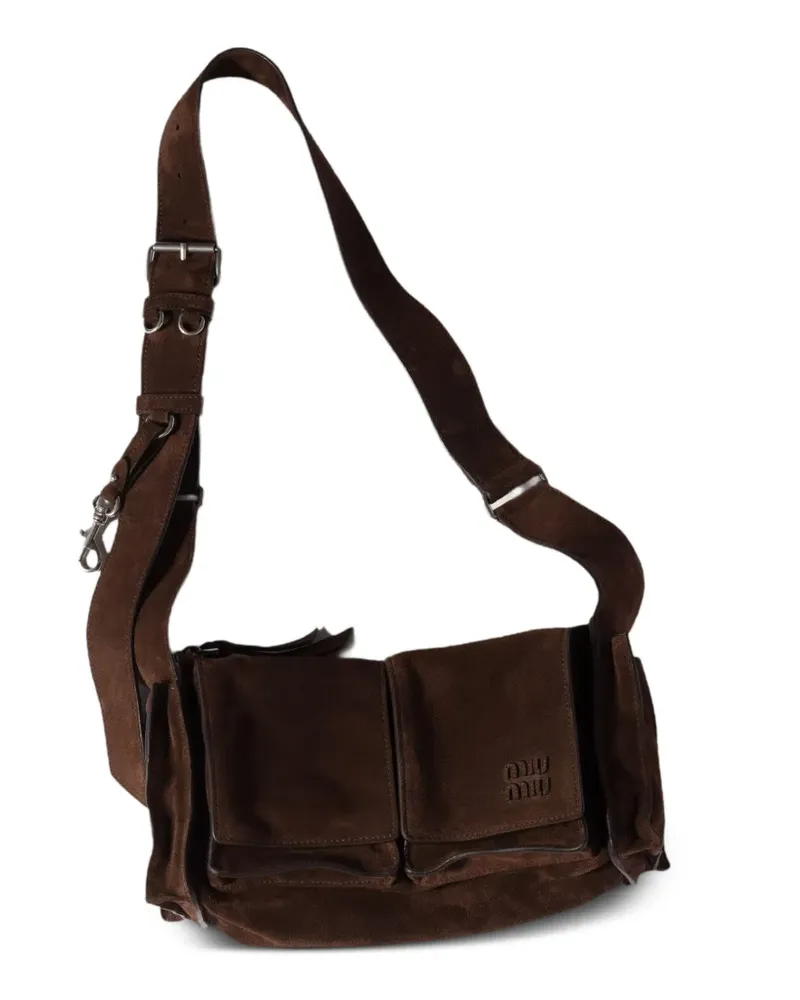 Miu Miu Utility Umhängetasche mit Klappentasche - Braun Braun