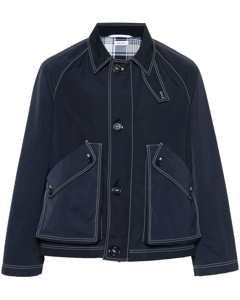 Thom Browne Jacke mit Kontrastnähten - Blau Blau