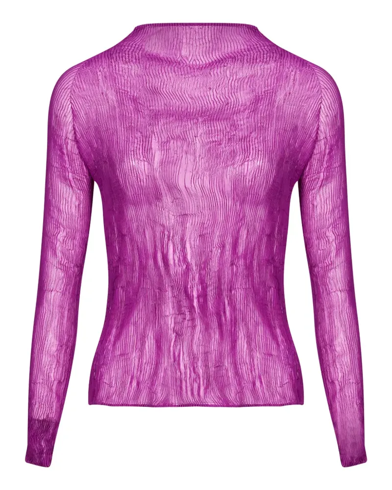Issey Miyake Semi-transparentes Oberteil mit Falten - Violett Violett