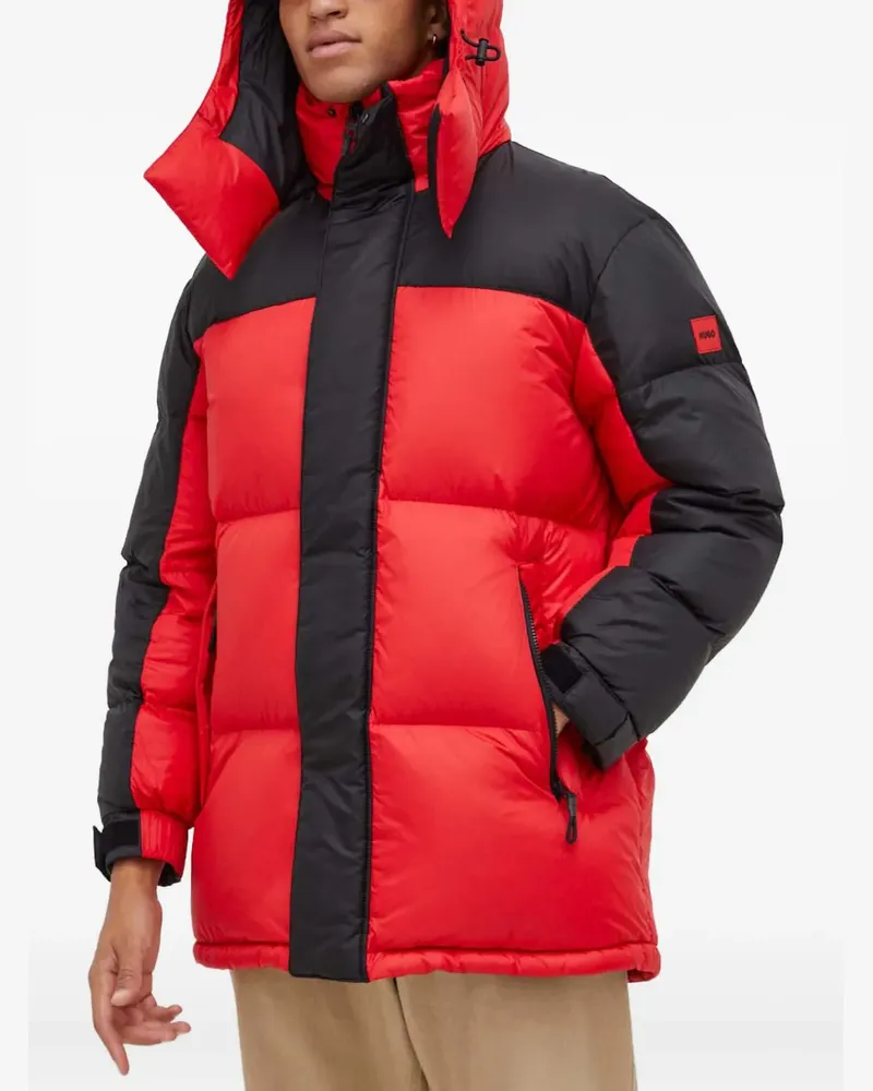 HUGO BOSS Kapuzenjacke in Colour-Block-Optik - Rot Rot