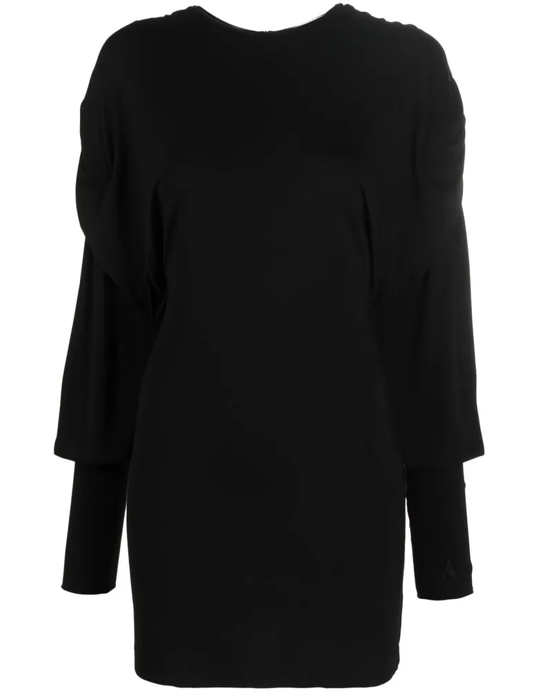 ATTICO Kleid mit gerafften Ärmeln - Schwarz Schwarz