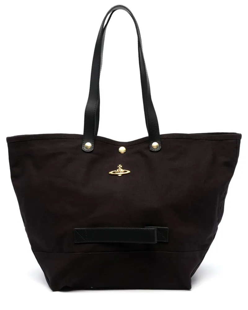 Vivienne Westwood Handtasche mit Logo-Schild - Schwarz Schwarz