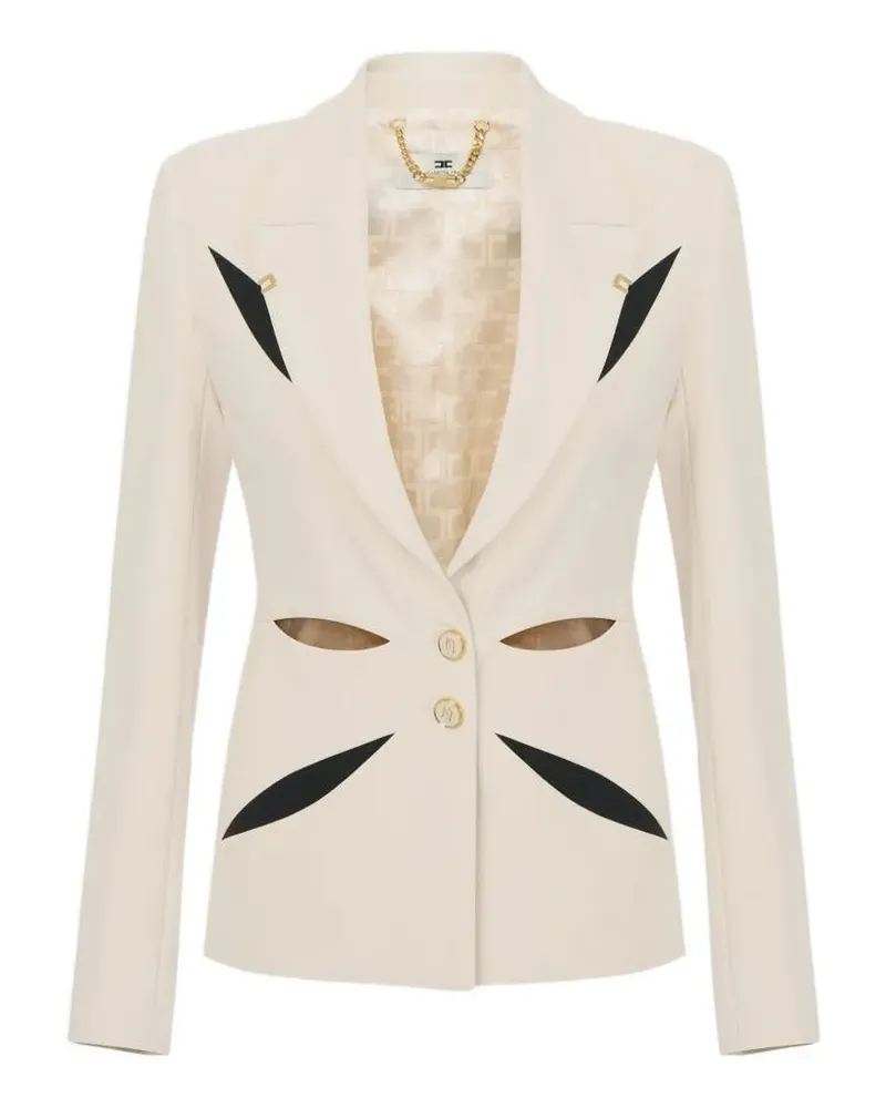 Elisabetta Franchi cut-out single.breasted blazer - Nude Nude