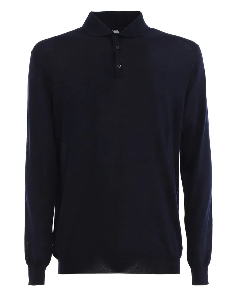 Malo Langärmeliges Poloshirt - Blau Blau