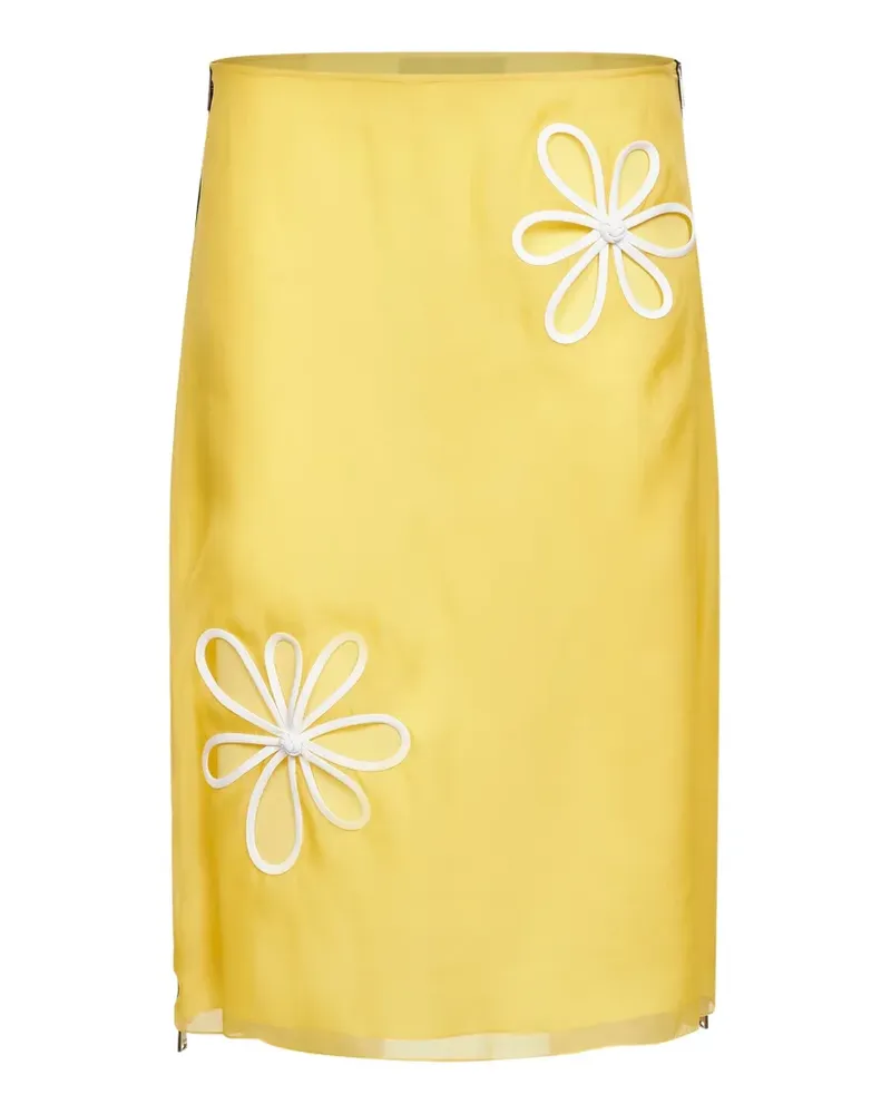Fendi organza midi straight skirt - Gelb Gelb
