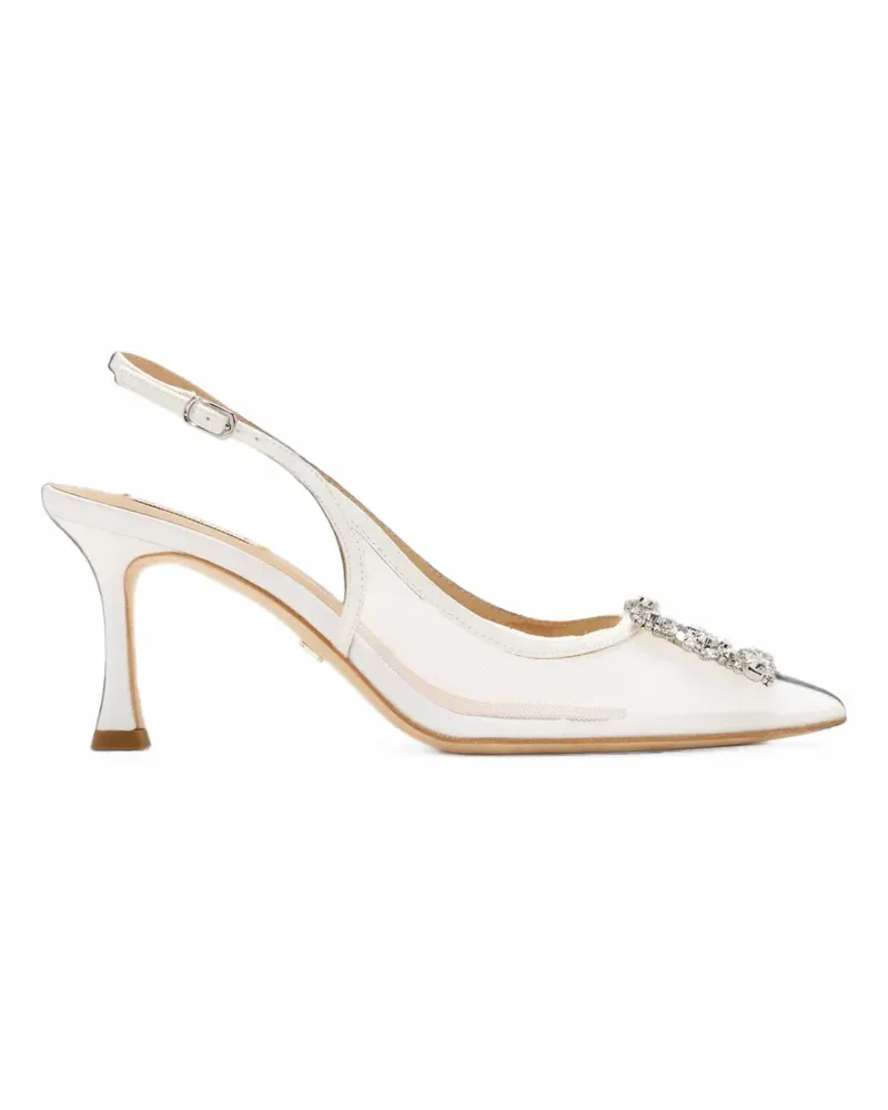 Badgley Mischka Yuta crystal-embellished mesh pumps - Weiß Weiß