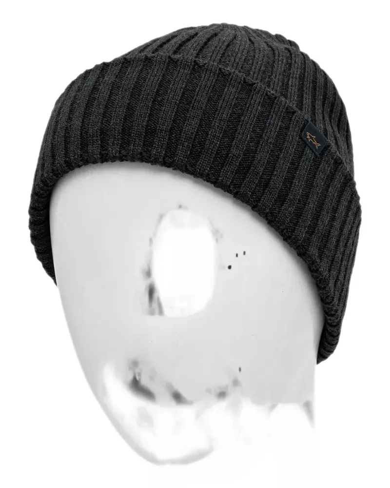 Paul & Shark ribbed-knit beanie hat - Grau Grau