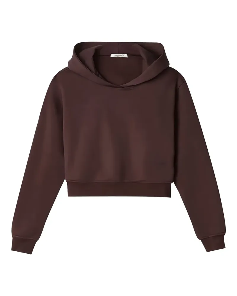 HINNOMINATE logo-detail cropped hoodie - Braun Braun
