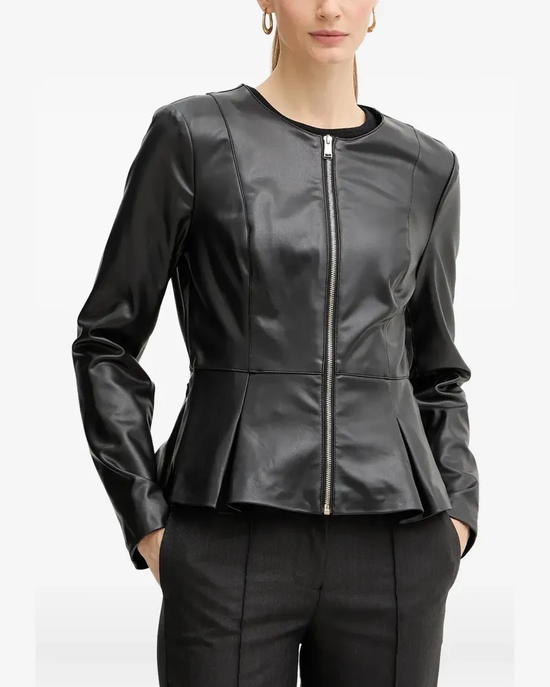 Guess zip-up peplum jacket - Schwarz Schwarz