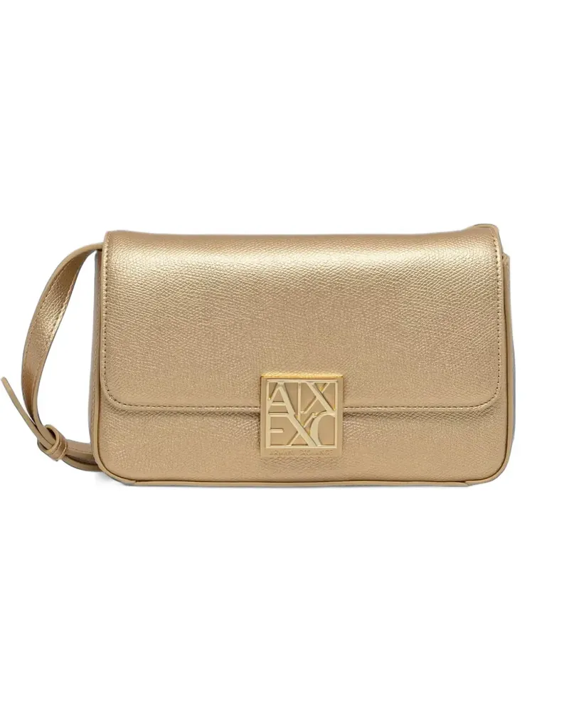 Armani Exchange logo-plaque crossbody bag - Gold Gold