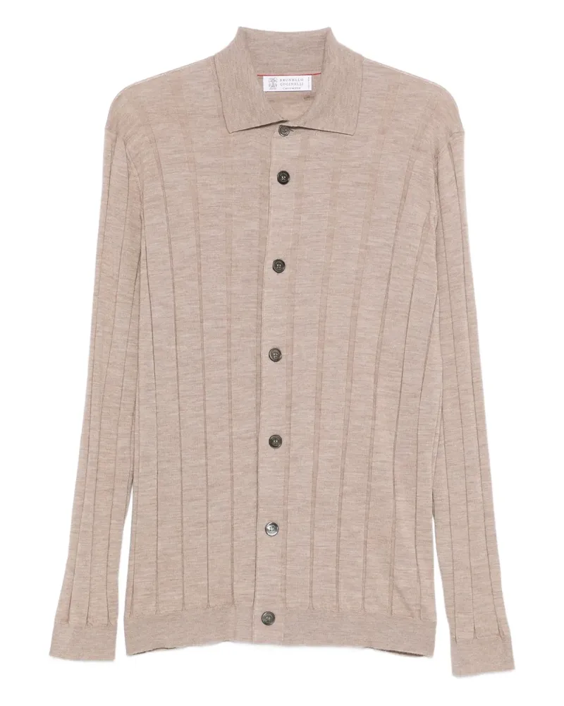 Brunello Cucinelli Gerippter Cardigan - Nude Nude