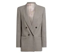 Doppelreihiger Blazer mit Vichy-Karo - Braun