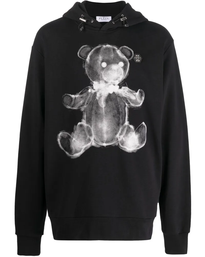 Philipp Plein Hoodie mit Teddy-Print - Schwarz Schwarz