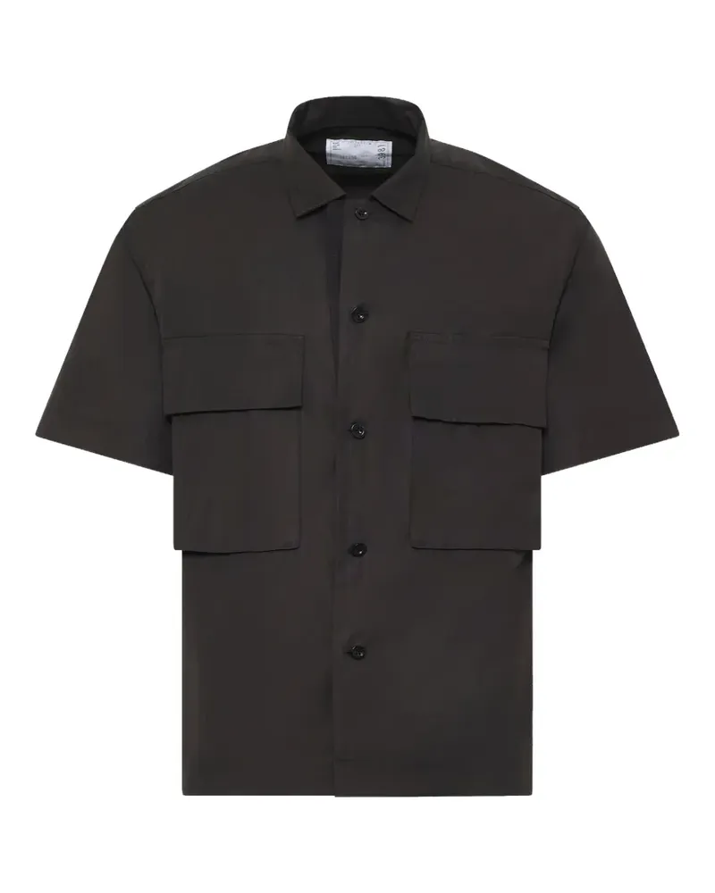 Sacai Hemd mit Klappentasche - Schwarz Schwarz