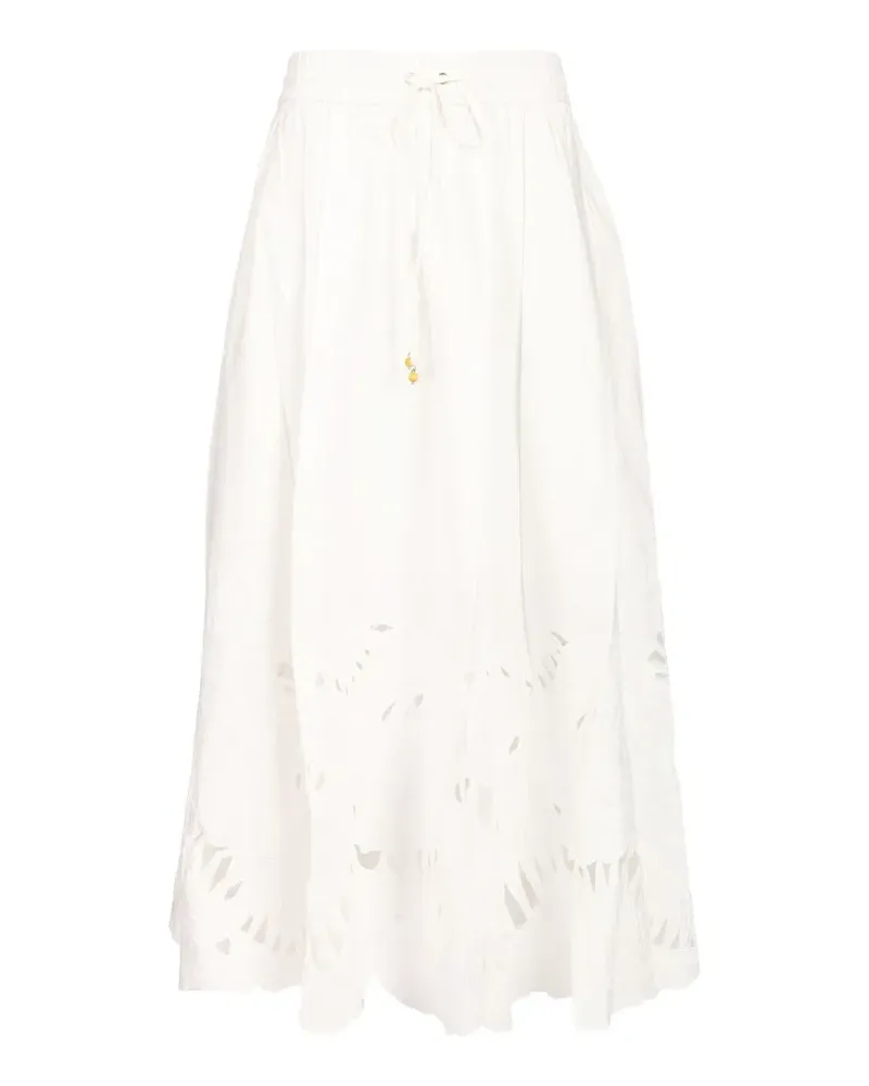 Zimmermann Mahon embroidered midi skirt - Weiß Weiß