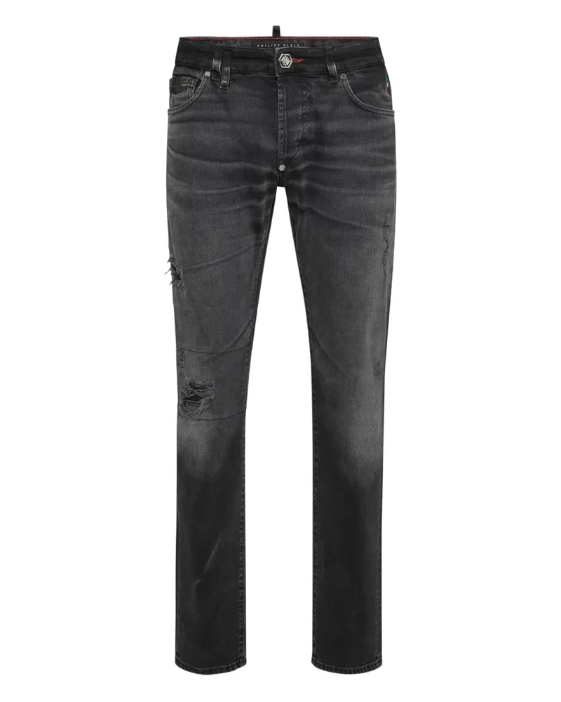 Philipp Plein Jeans in Distressed-Optik - Schwarz Schwarz