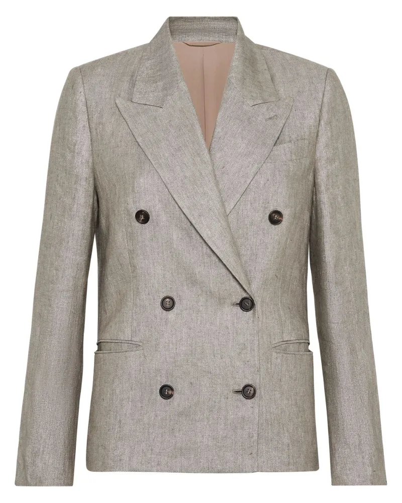 Brunello Cucinelli Melierter Blazer - Braun Braun