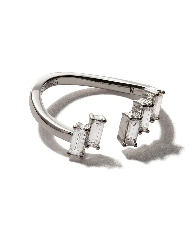 Alinka 18kt 'Aurora' Weißgoldring mit Diamanten - Silber Silber