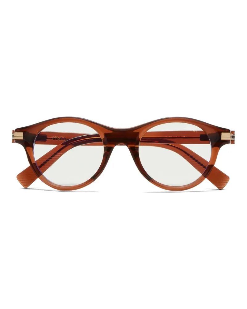 Ermenegildo Zegna Brille mit rundem Gestell - Braun Braun
