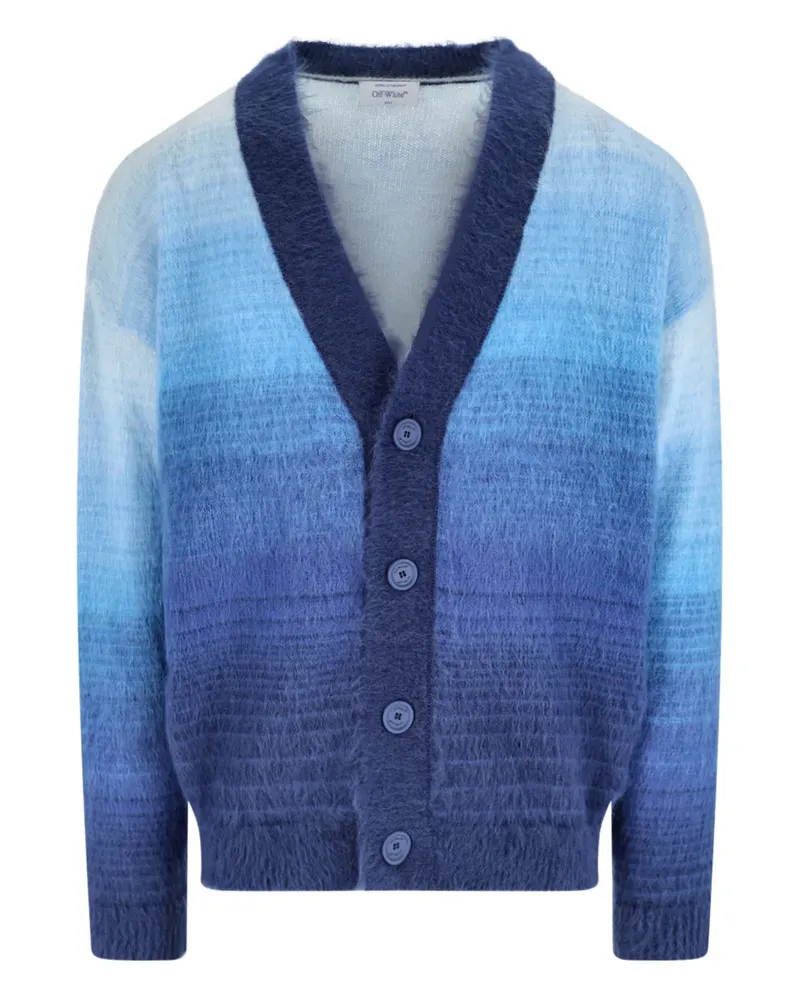OFF-WHITE arrow-detail V-neck cardigan - Blau Blau
