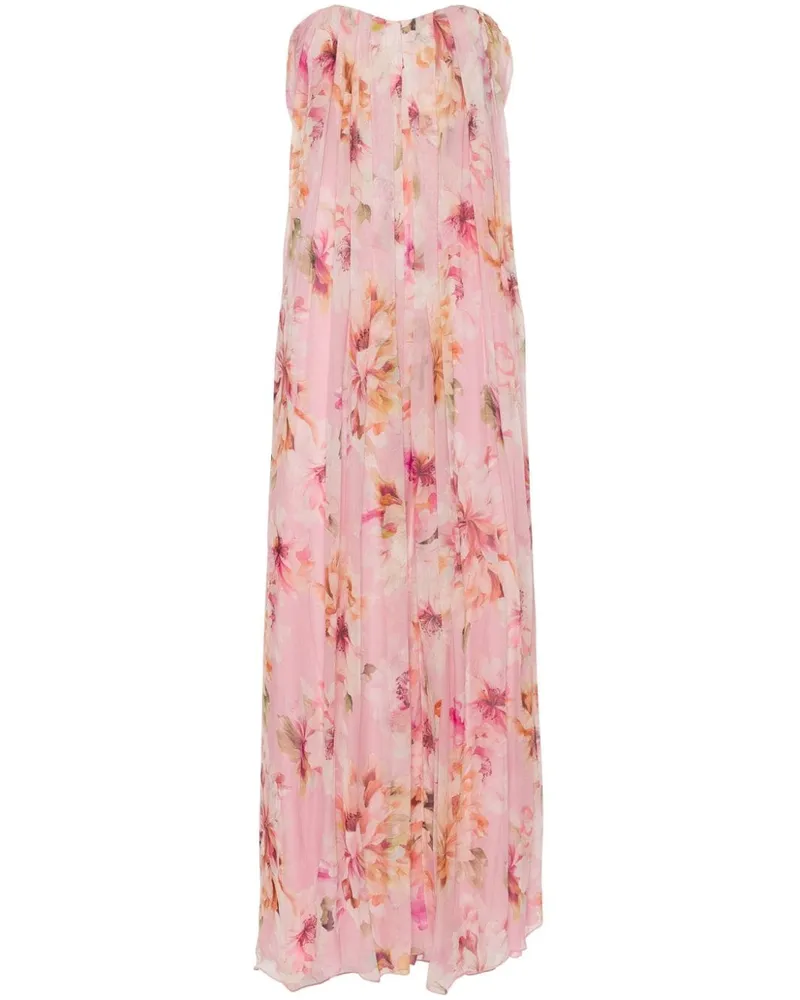 NISSA Maxikleid mit Blumen-Print - Rosa Rosa