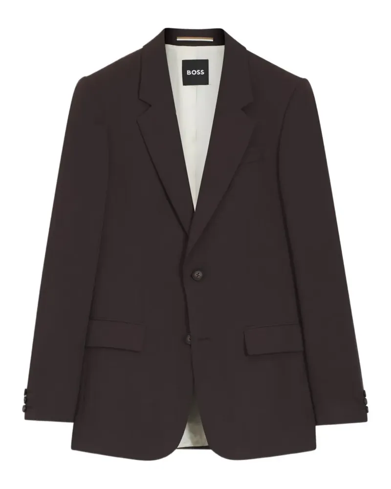 HUGO BOSS Einreihiges Twill-Sakko - Braun Braun